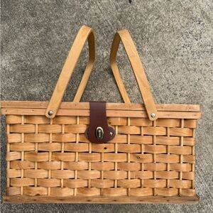 Vintage Personal Poppy Picnic basket by Picnic TimeWoven Basket Tote
